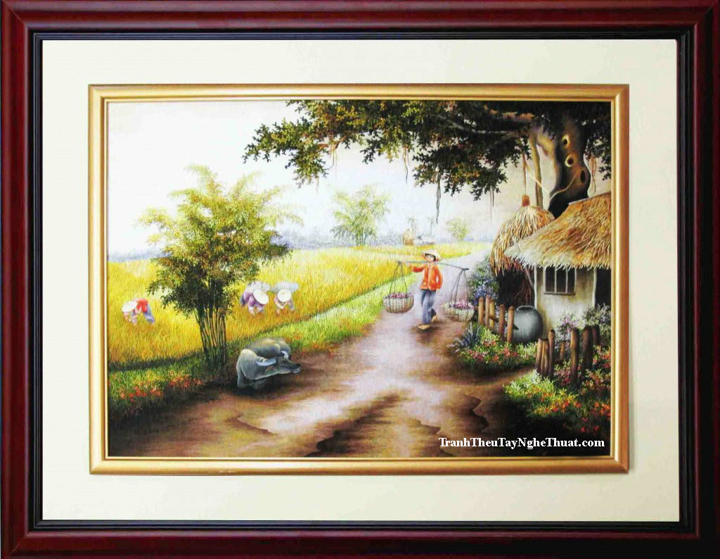 tranh thêu tặng tân gia