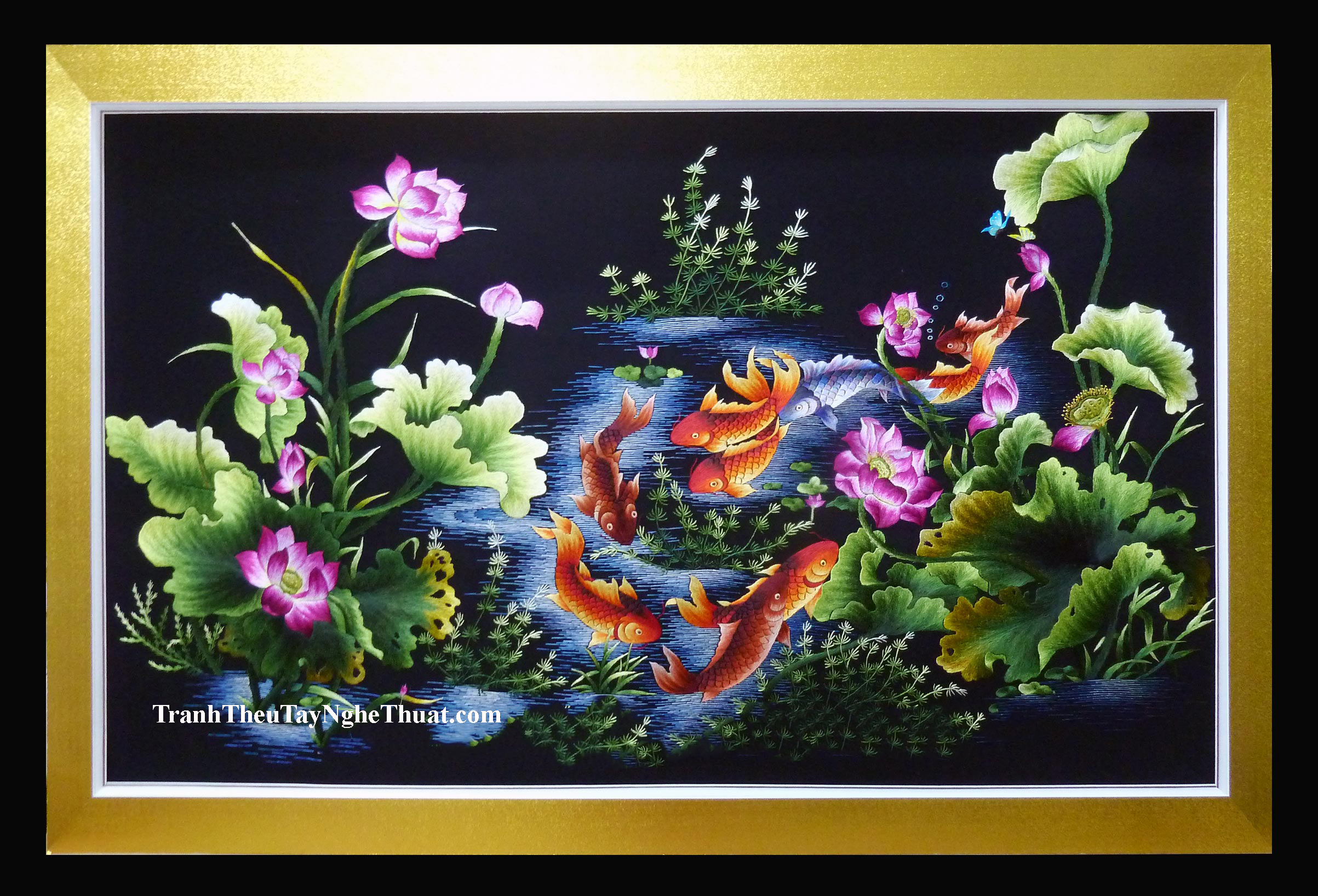 Tranh Thêu Cá Chép