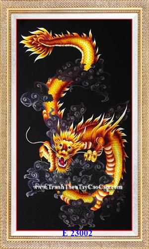 tranh thêu con rồng