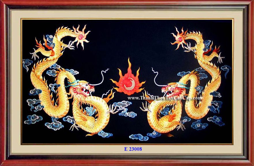 tranh thêu con rồng