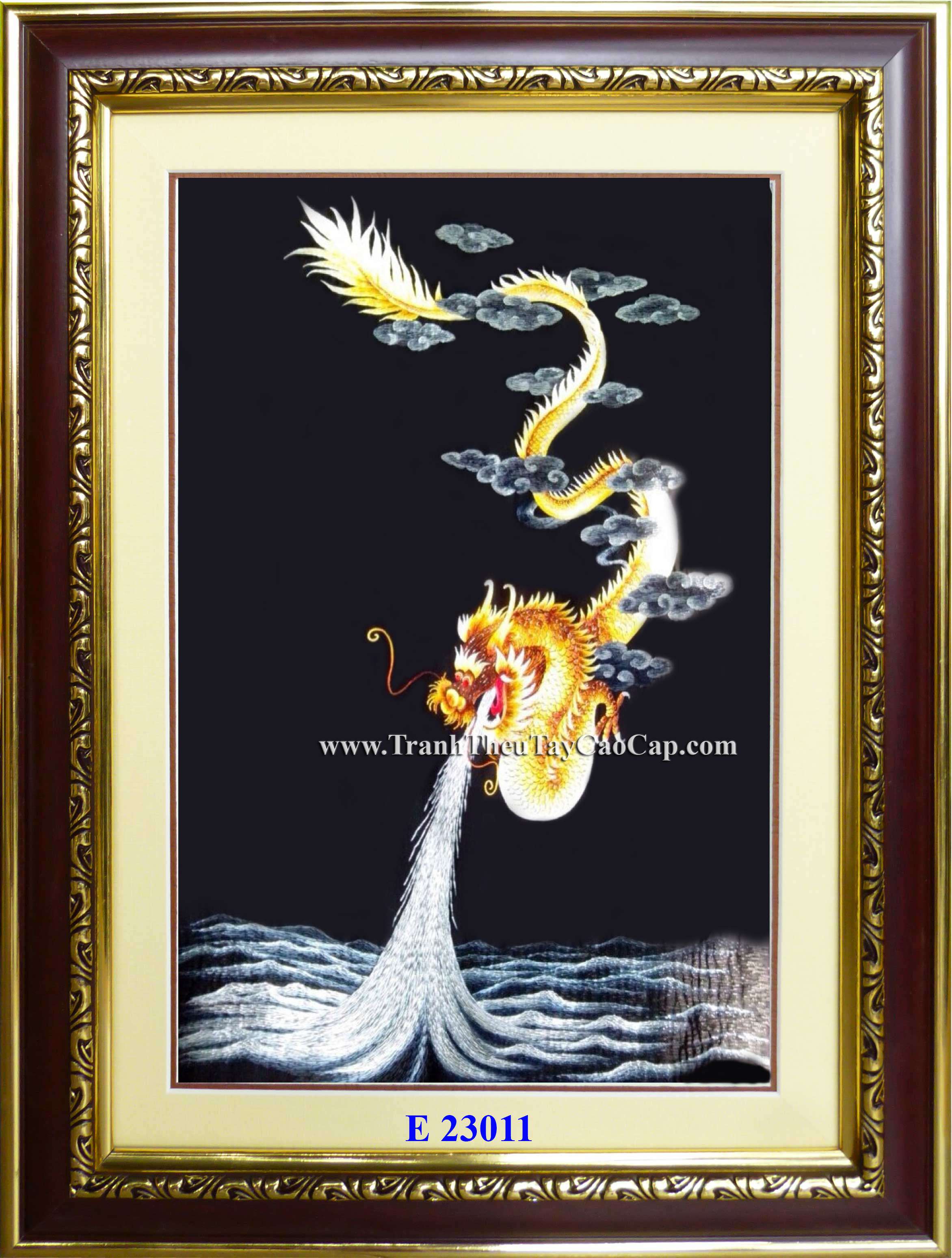 tranh thêu con rồng