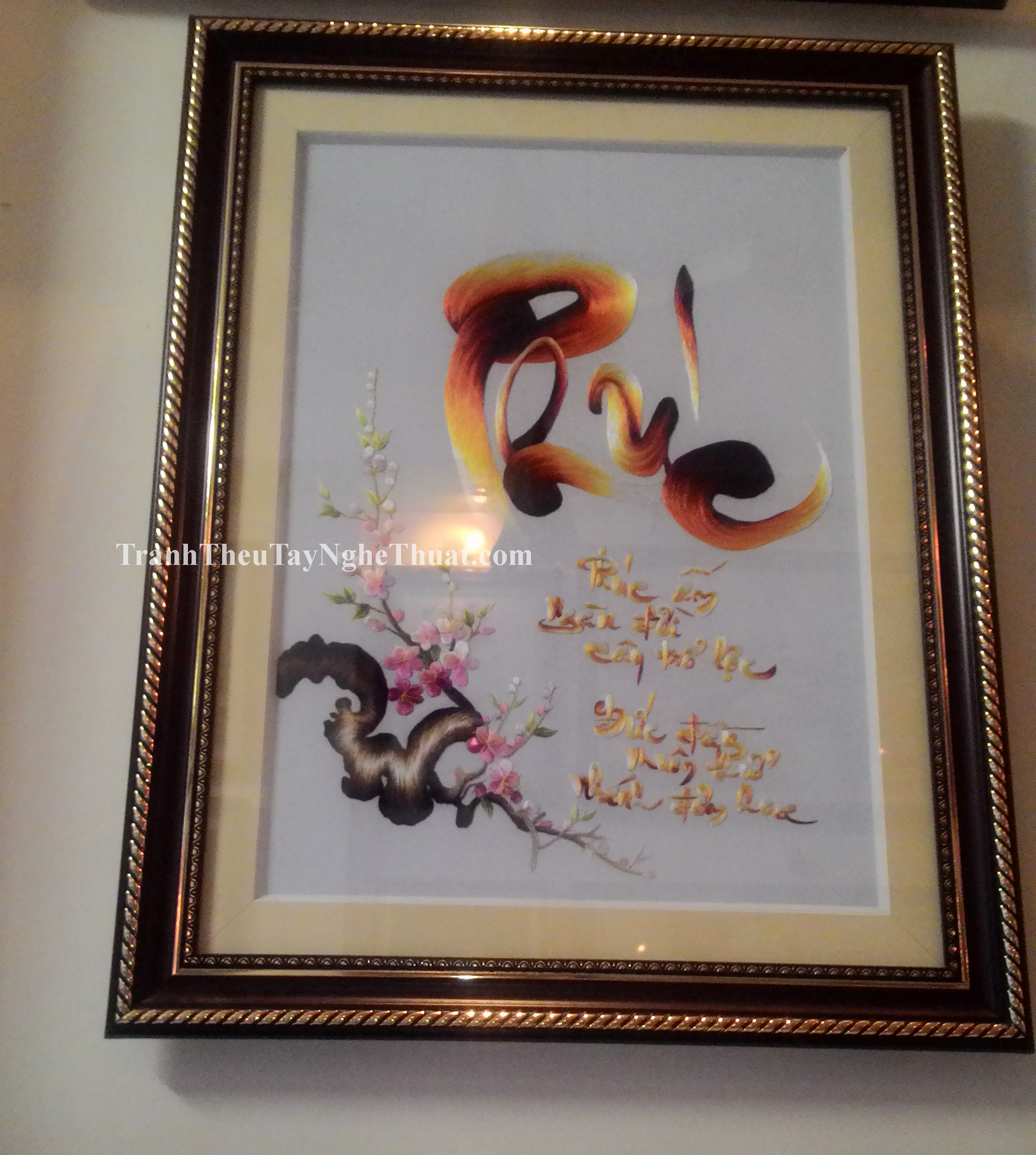 tranh thêu thư pháp chữ phúc