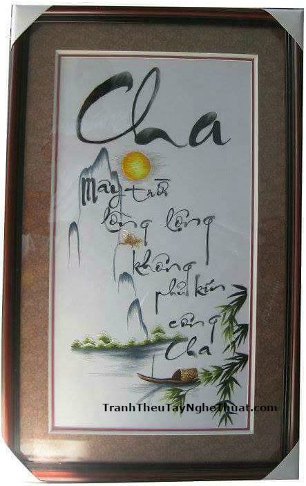 Tranh thêu cha mẹ