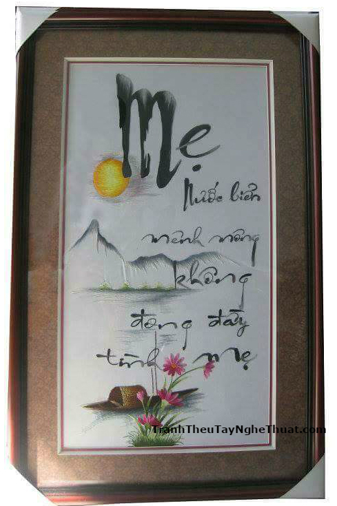 Tranh thêu cha mẹ