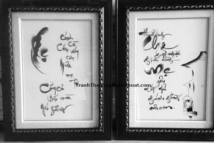 Tranh thêu cha mẹ