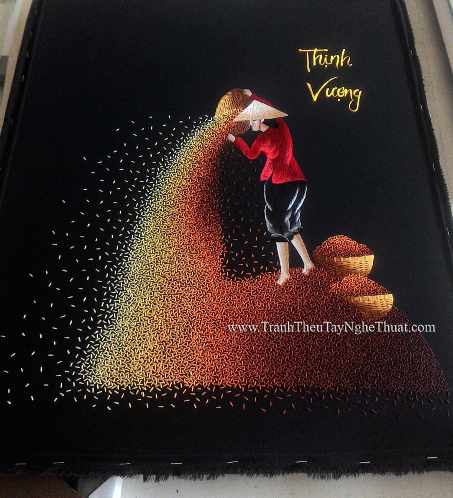 tranh thêu tặng khai trương