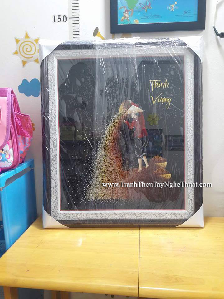 tranh thêu tặng khai trương