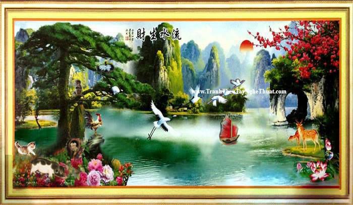 tranh thêu phong thủy