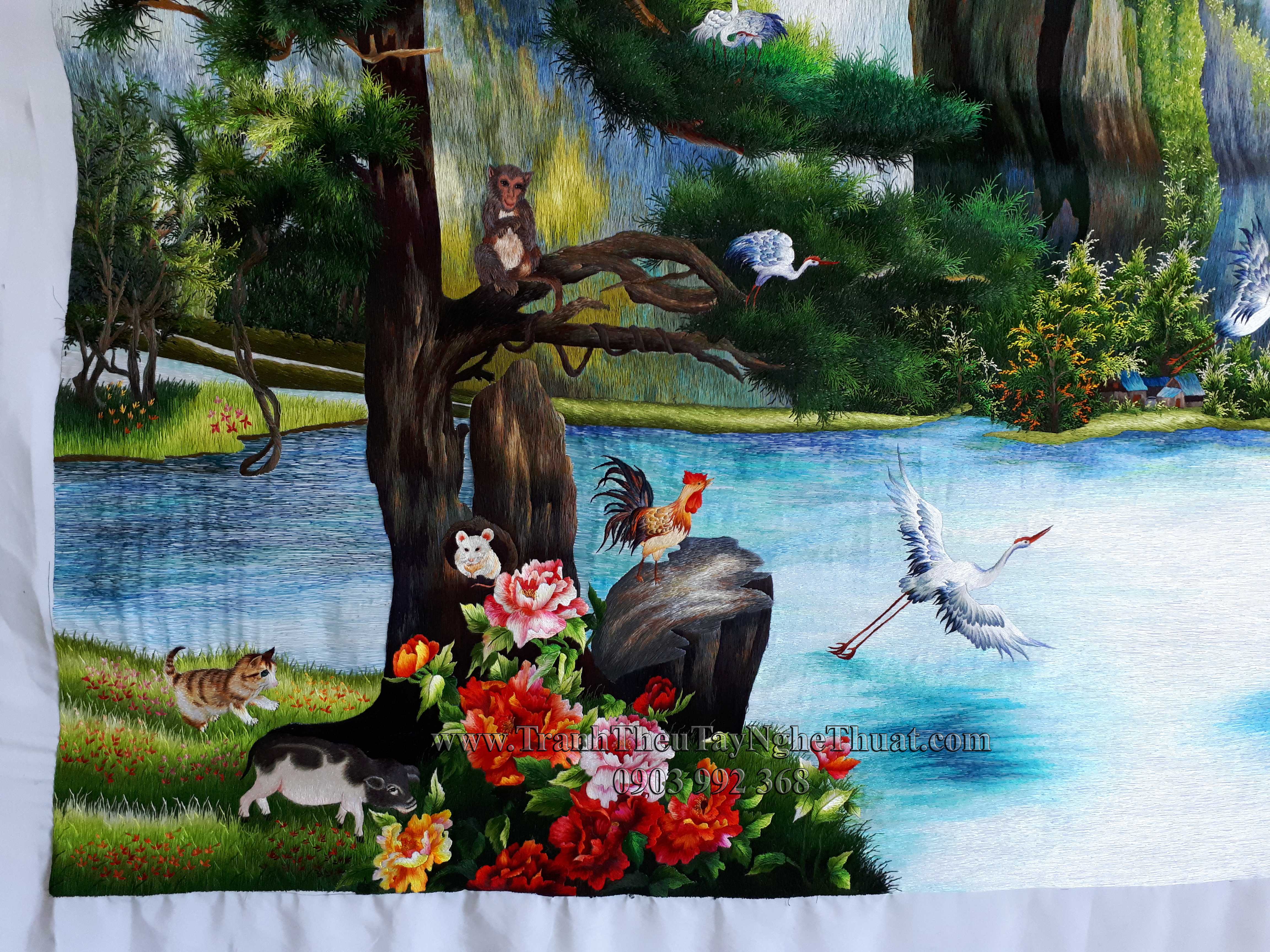 tranh thêu phong thủy