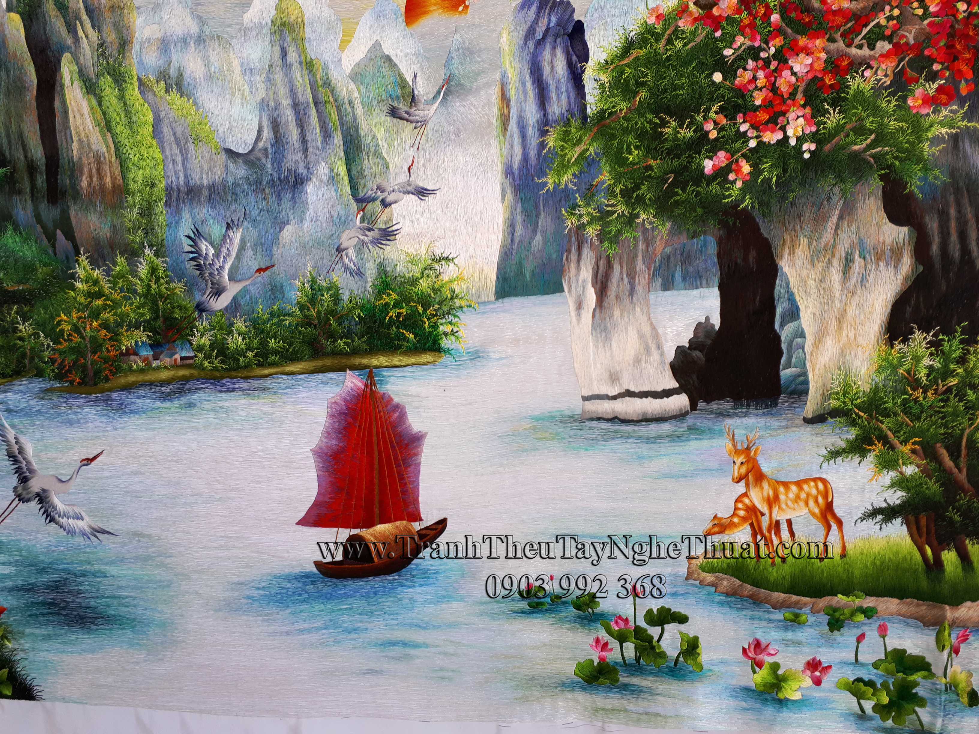 tranh thêu phong thủy