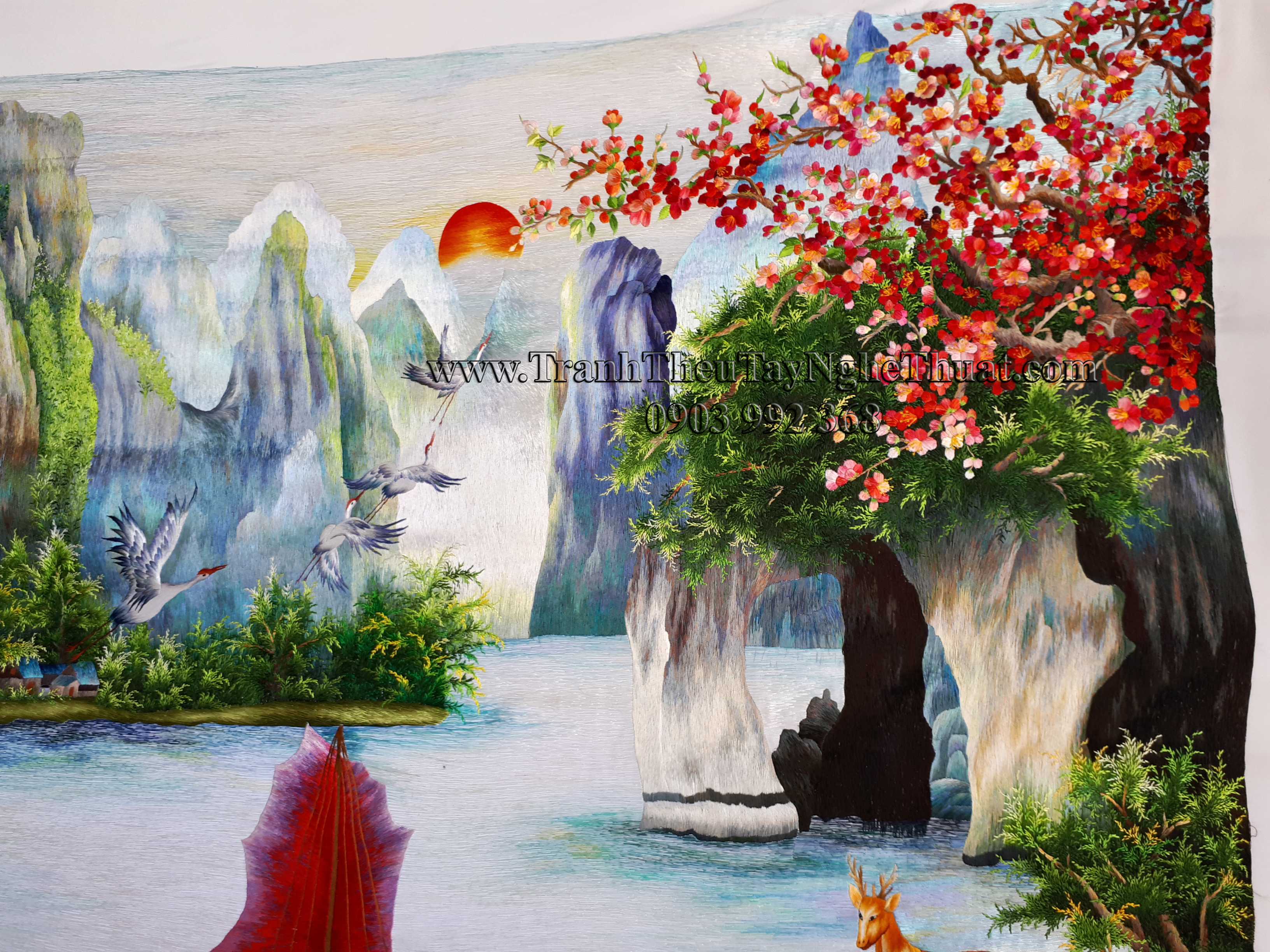 tranh thêu phong thủy