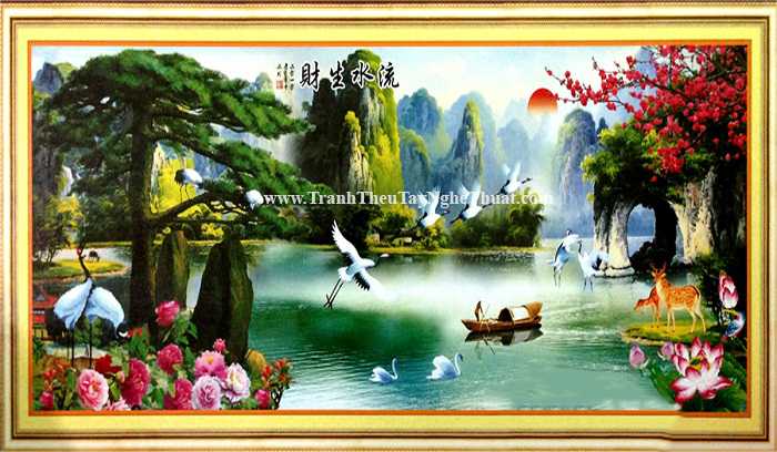 tranh thêu phong thủy