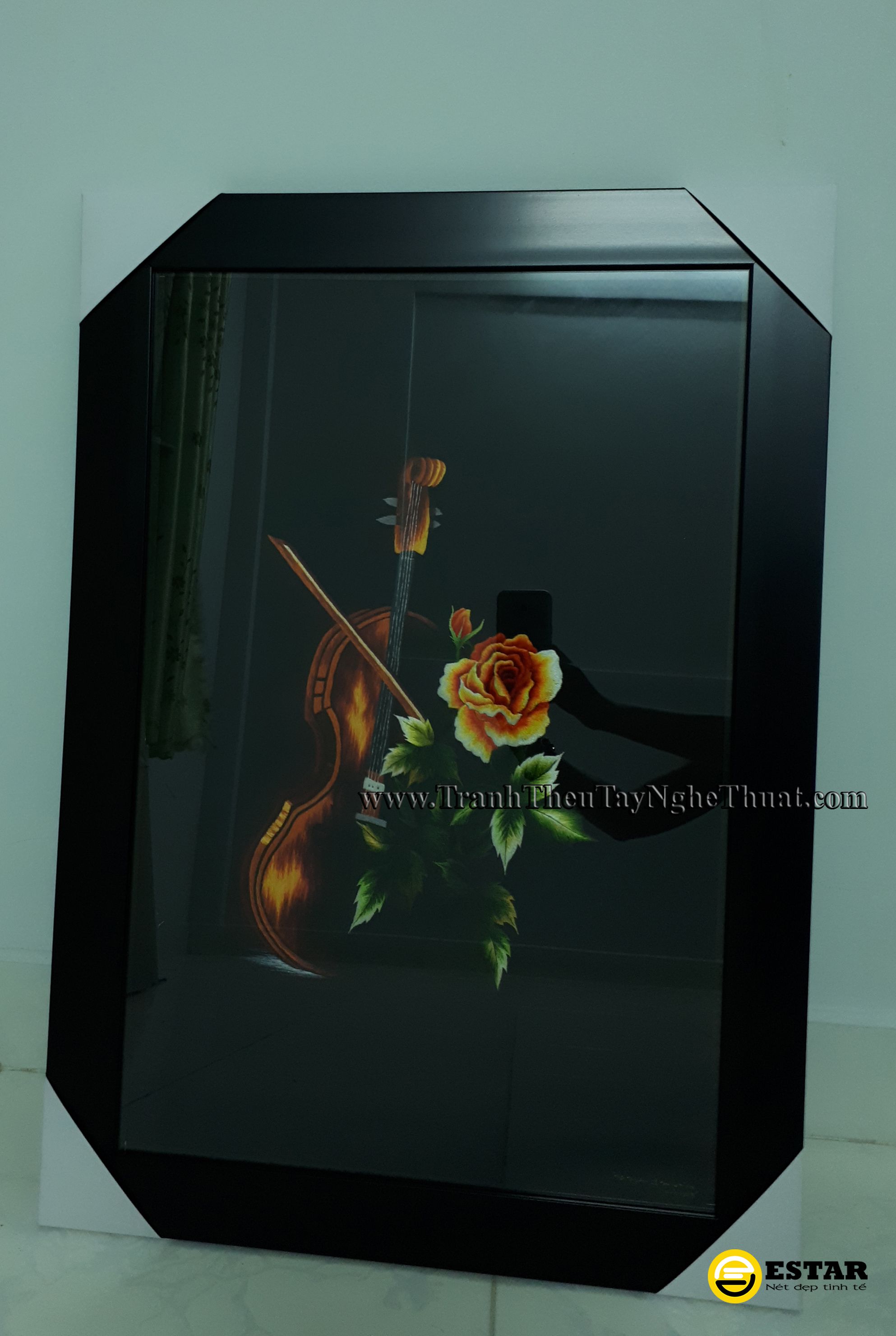 tranh thêu hoa hồng